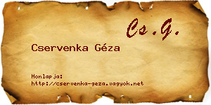 Cservenka Géza névjegykártya