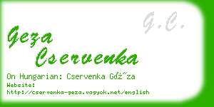 geza cservenka business card